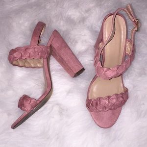 Pink/Mauve block heal shoes